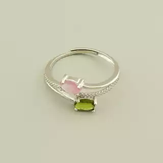 Каблучка роз'ємна Турмалін (родій)