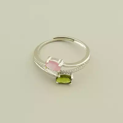 Каблучка роз'ємна Турмалін (родій)