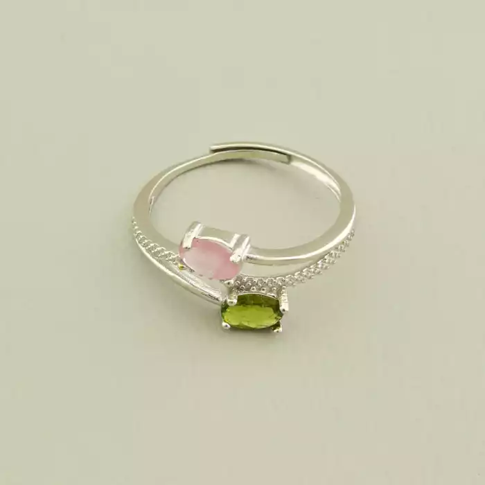 🏷️️ Каблучка роз'ємна Турмалін (родій) F-105527