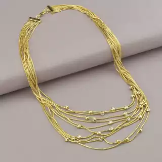 Підвіска Winniana Фіаніт 41 см (позолота 18к)