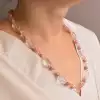🏷️️ Намисто Родохрозит, Гірський кришталь, Чеський кришталь 52 см. (срібло 925 проба) F-91049