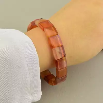 🏷️️ Браслет на резинці Сердолік 19 см F-106340