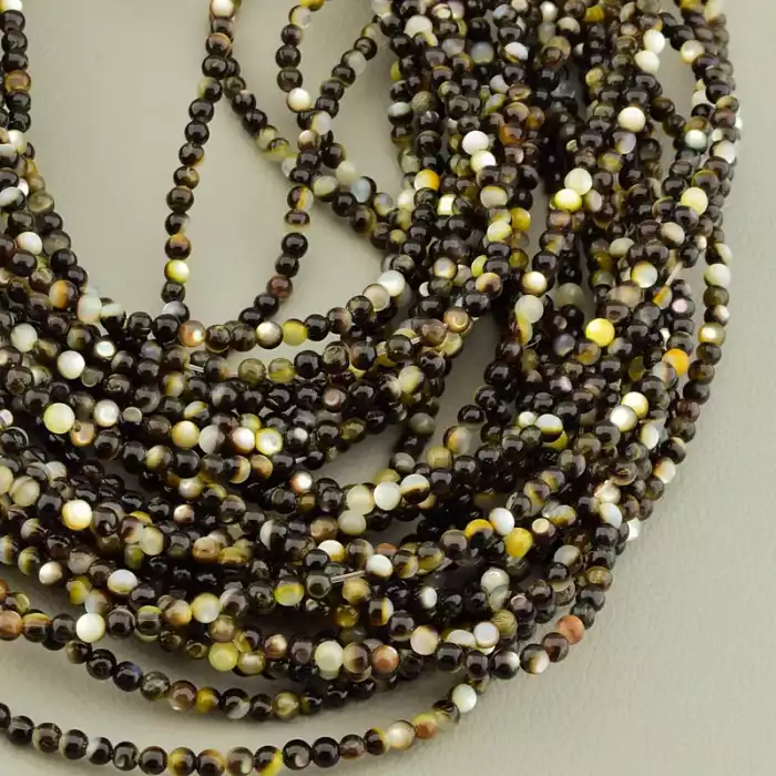 🏷️️ Намистини Перламутр 38 см 3 мм. (без застібки) F-106446