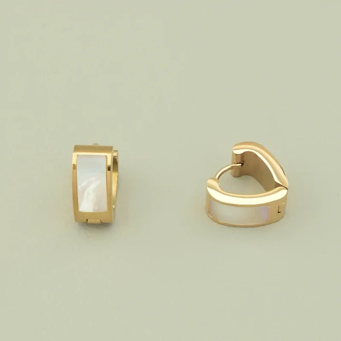 Сережки Stainless Steel Перламутр (позолота 18к (рожева)) ss_99641 ss_99641