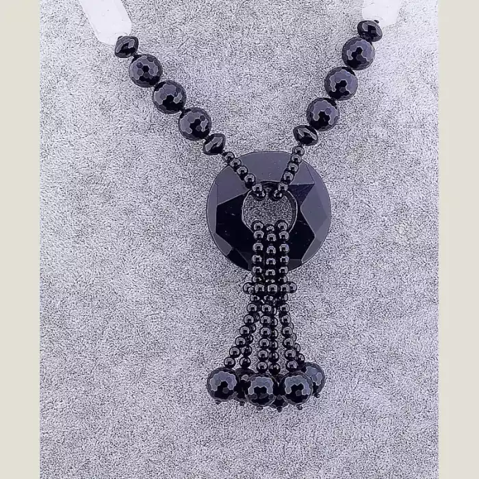 🏷️️ Намисто Агат, Гірський кришталь 90 см ss_52102