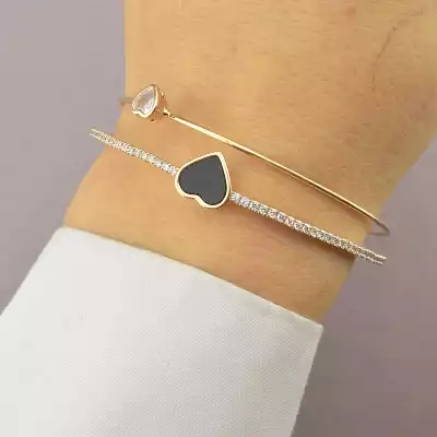 🏷️️ Браслет без застібки Saiya Фіаніт 17 см (позолота 18к) F-84310