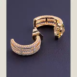 Сережки пусети Xuping Фіаніт (позолота 18к)