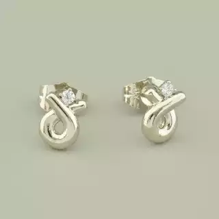 Сережки пусети для повсякденного носіння Xuping Фіаніт (родій)