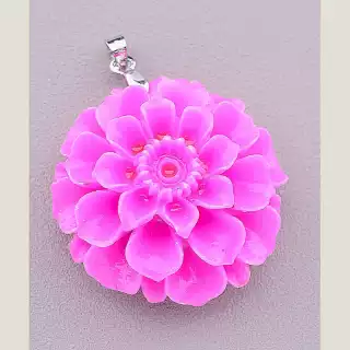 Кулон рожева квітка полімерна глина