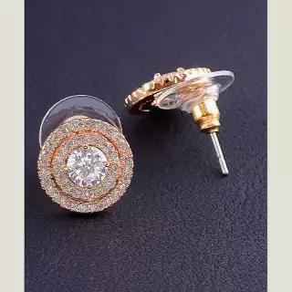 Сережки пусети Big Dipper Фіаніт (позолота 18к)