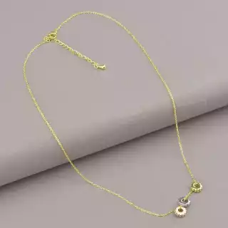 Підвіска Saiya Фіаніт 41 см (позолота 18к)