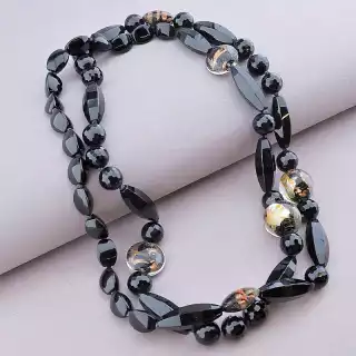 Намисто Агат, Муранское скло 110 см