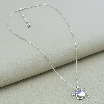Підвіска серце XUPING Swarovski 40 см. (родій)