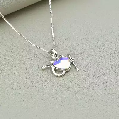 🏷️️ Підвіска серце Xuping Swarovski 40 см (родій) F-87331