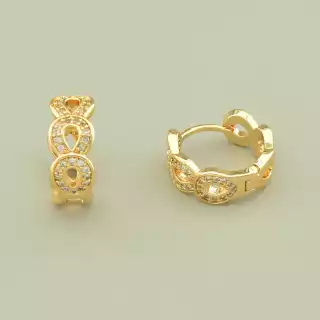 Сережки кільця для повсякденного носіння Xuping Фіаніт (позолота 18к)