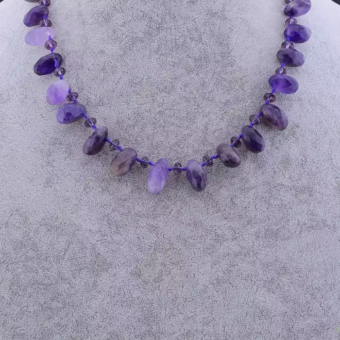 🏷️️ Намисто Аметист, Чеський кришталь 47 см ss_78549