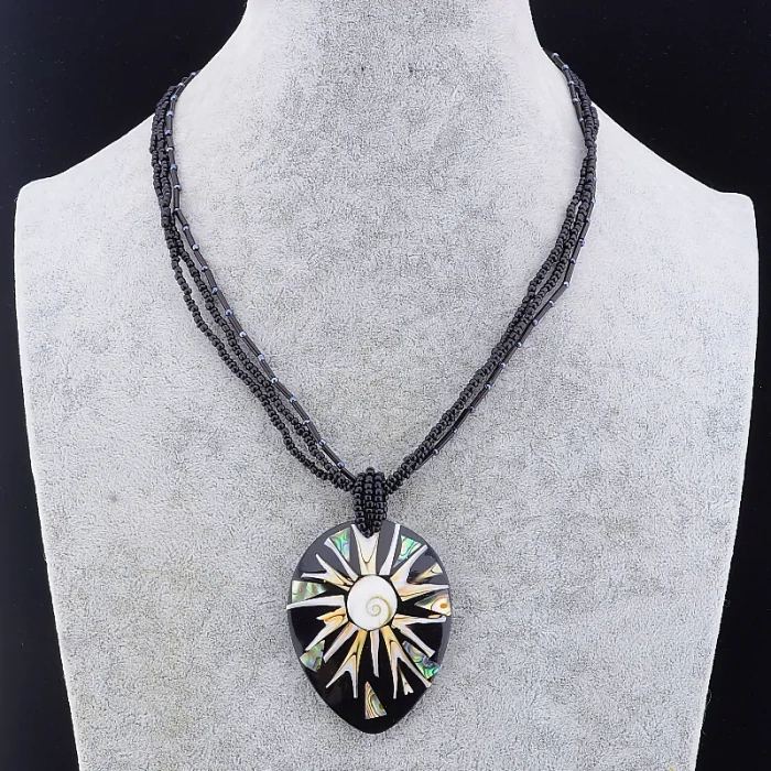 🏷️️ Підвіска Перламутр, Галіотіс, Бісер 46 см. ss_88350