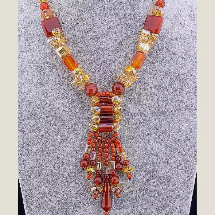 🏷️️ Намисто Сердолік 49 см ss_56559