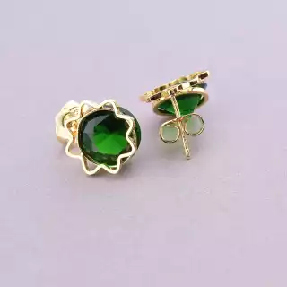 Сережки пусети Xuping Фіаніт (позолота 18к)