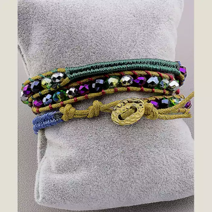 🏷️️ Браслет петля Chan Luu Чеський кришталь 45 см шнурок ss_56697