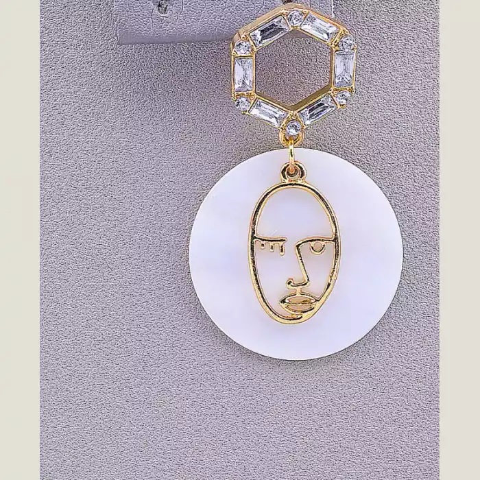 🏷️️ Сережки пусети FJ Перламутр, Сrystal ss_79077