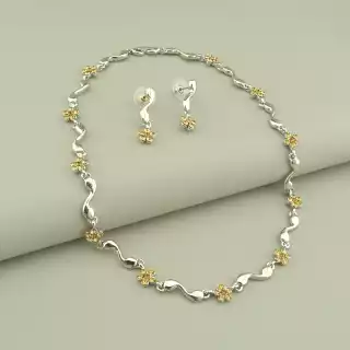 Підвіска+Сережки Фіаніт 43 см.