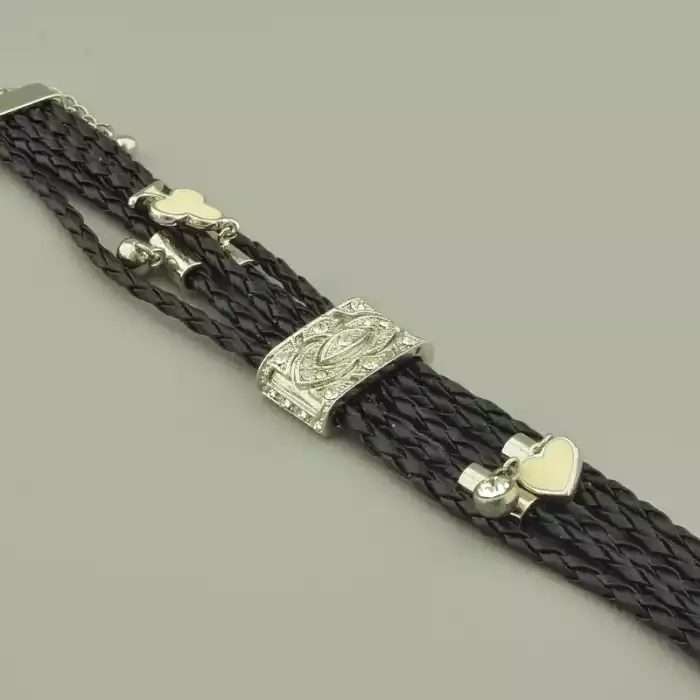 🏷️️ Браслет з карабіном Abella Фіаніт 19 см. ss_97021