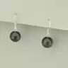 🏷️️ Сережки петля Обсидіан (срібло 925 проба) F-97647