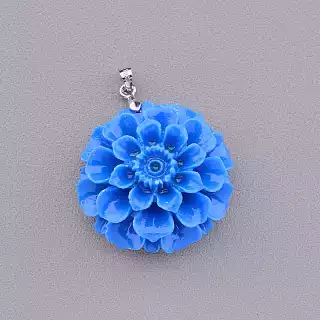 Кулон синя квітка полімерна глина