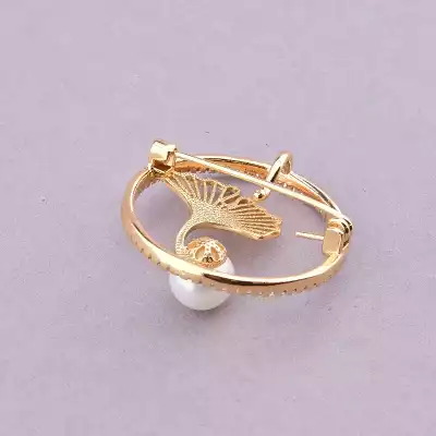 🏷️️ Брошка кругла Xuping Фіаніт (позолота 18к) F-90720