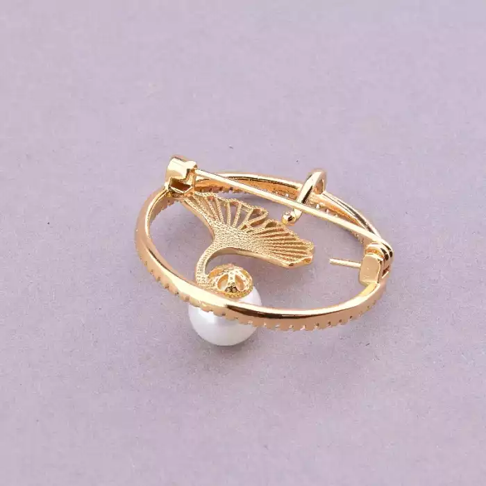 🏷️️ Брошка кругла Xuping Фіаніт (позолота 18к) ss_90720