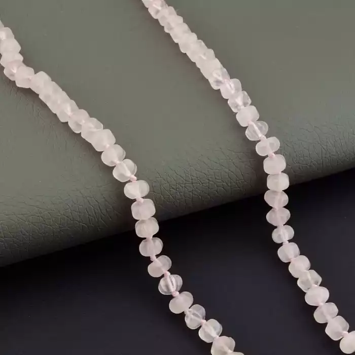 🏷️️ Намисто Рожевий кварц 50 см срібло (925) F-105832
