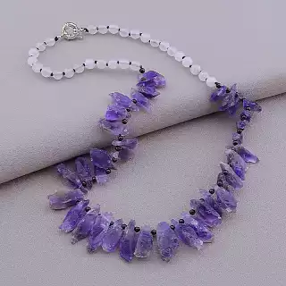 Намисто Аметист, Місячний камінь 52 см