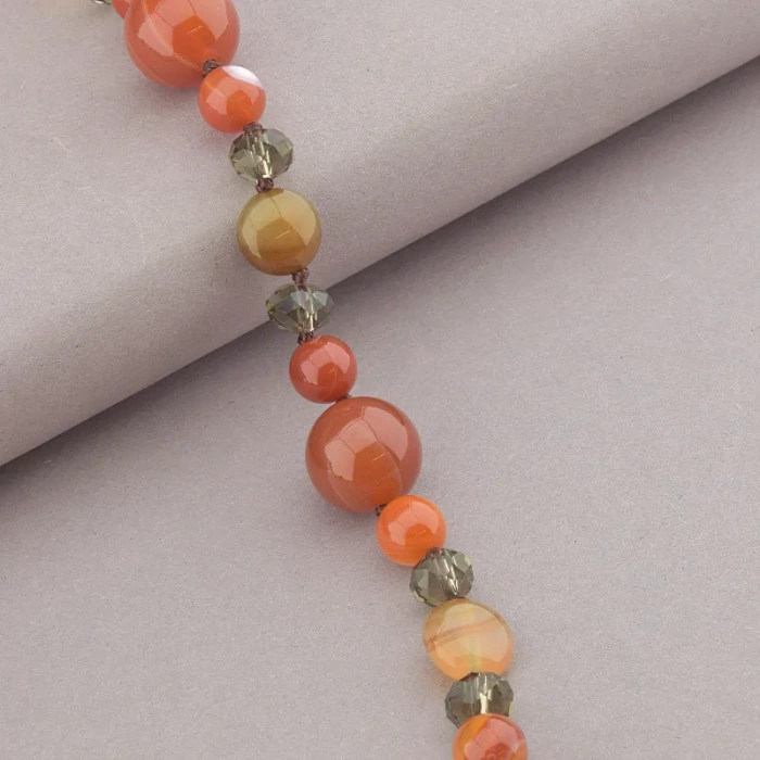 🏷️️ Намисто Сердолік, Чеський кришталь 56 см. ss_91150