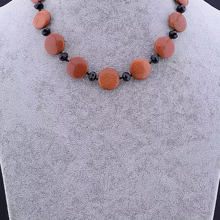 🏷️️ Намисто Золотий Пісок, Чеський кришталь 46 см ss_81466