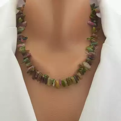 🏷️️ Намисто мінімалістичне Турмалін 50 см F-106341