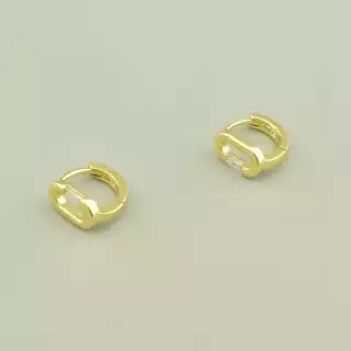 Сережки мінімалі кільця Xuping Фіаніт (позолота лимонна 18к)