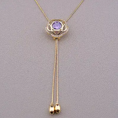 🏷️️ Підвіска Xuping Фіаніт 52 см (позолота 18к) F-84311