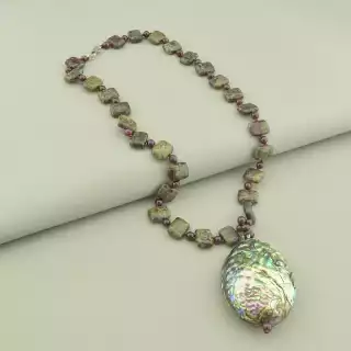 Намисто Галіотіс, Яшма, Гранат 50 см