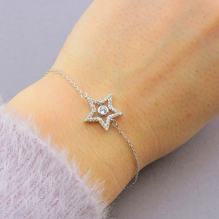 🏷️️ Браслет з карабіном Xuping Фіаніт 16 см (родій) ss_75433