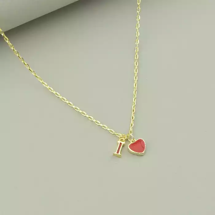 🏷️️ Підвіска I love серце Saiya емаль 40 см (позолота 18к лимонна) ss_93368