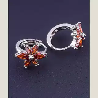 Сережки кільця Xuping Фіаніт (родій)