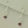 🏷️️ Сережки довгі петля Рубін (срібло 925 проба) F-101817