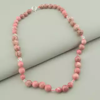 Намисто Родоніт срібло (925 проба) 47 см.