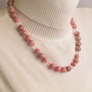 Намисто Родоніт срібло (925 проба) 47 см.