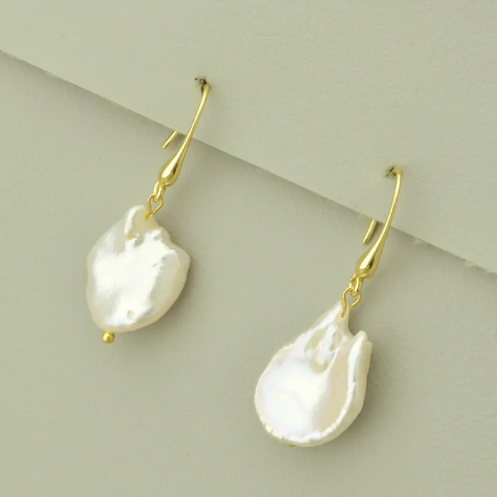 🏷️️ Сережки петля Перли (позолота 18к лимонна) ss_102117