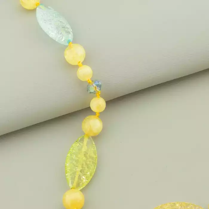 🏷️️ Намисто Цитрін, Кварц, Чеський кришталь 58 см. ss_95026