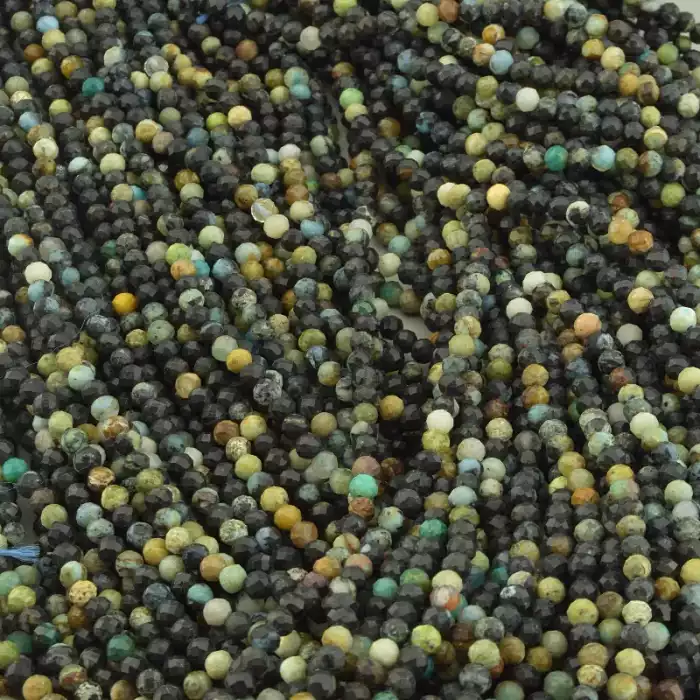 🏷️️ Намистини Хрізокола, Бірюза 39 см. 3,1мм. на нитці (натуральне каміння, без застібки) ss_102737