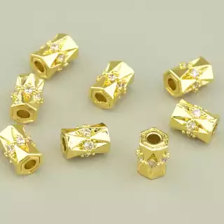 Вставка Фіаніт 7х5мм.(позолота 18к (лимонна))