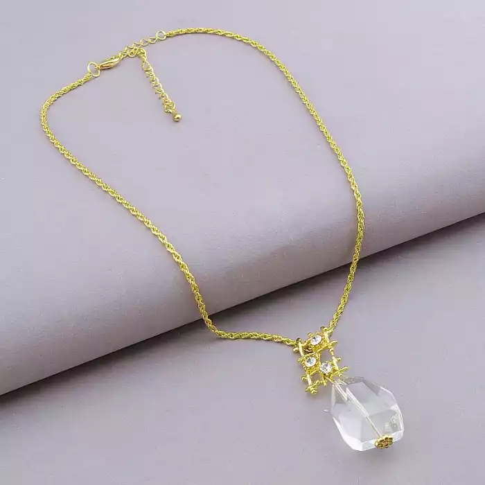 🏷️️ Підвіска + Сережки Гірський кришталь, Сrystal 42 см. ss_88221